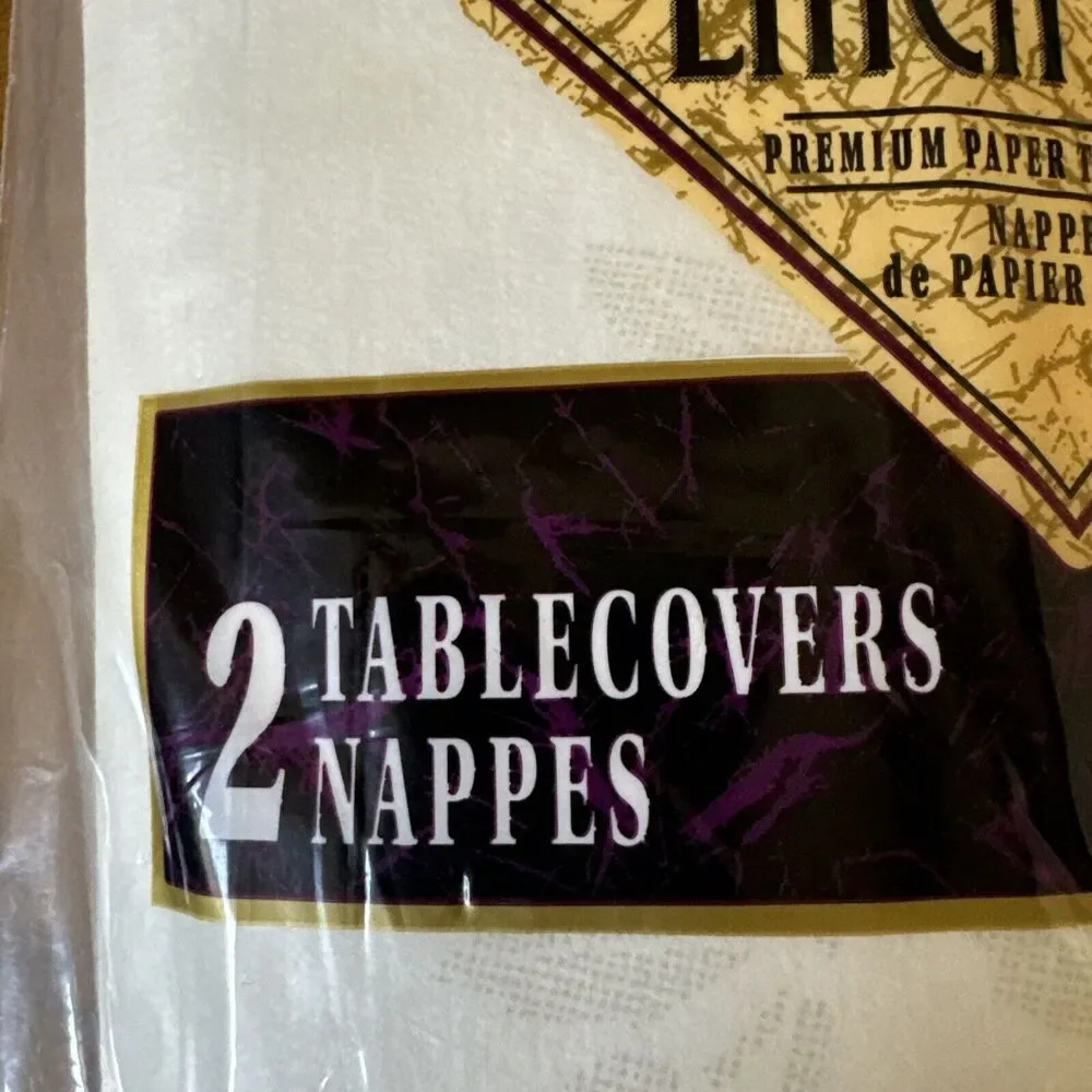 LINEN LIKE PREMIUM Paper Tablecloths (2) BRAND NEW SEALED 50” x‎ 108” Cloth Feel